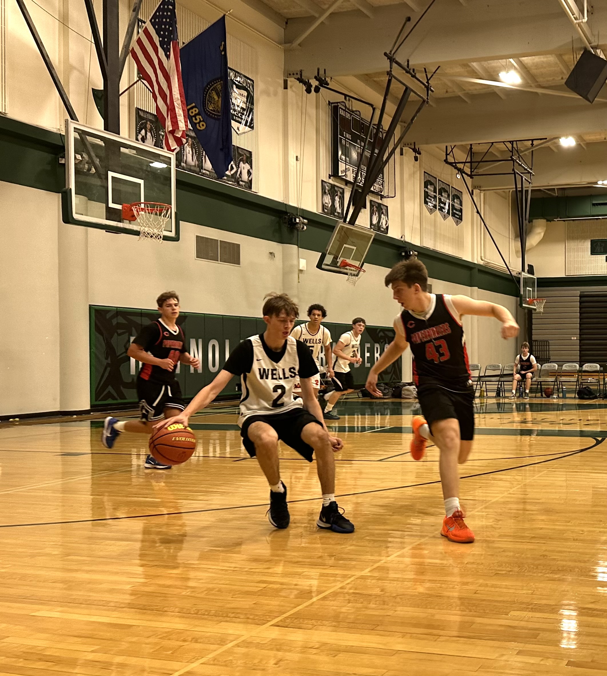 Liam driving to the basket